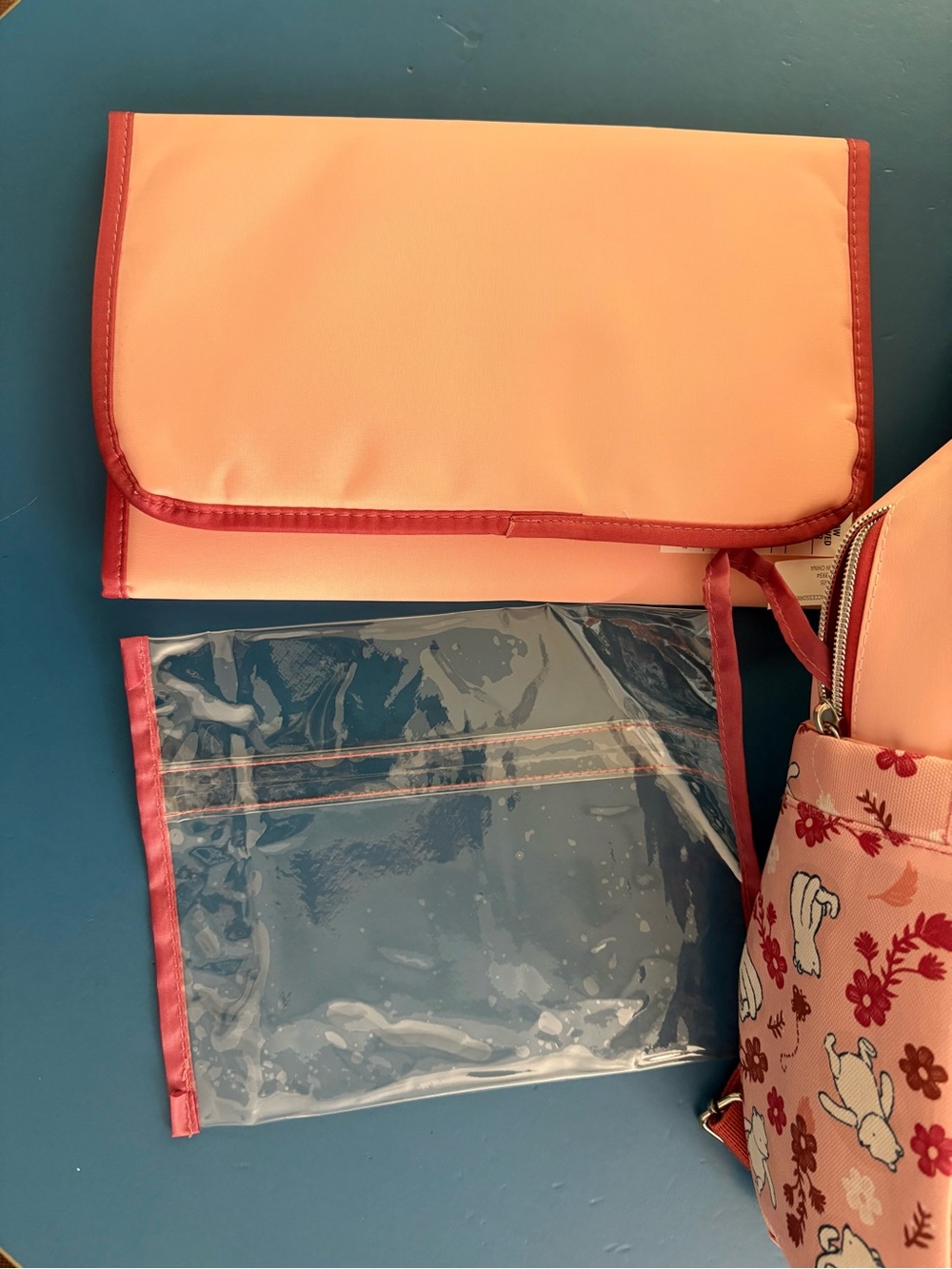 Winnie the Pooh Disney Baby Multi-Piece Diaper Bag Baby Bag Set Pink Leaves NWT - Picture 9 of 15